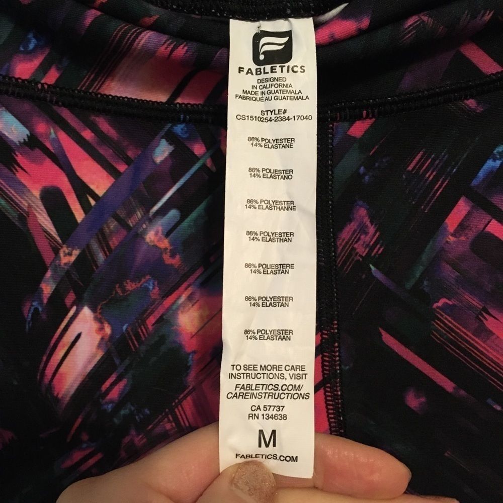 Fabletics Multicolor Pattern Cropped Leggings - image 6
